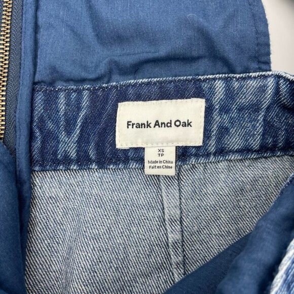 FRANK & OAK Denim Pinafore Mini Dress Sz XS - Picture 3 of 5